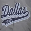 Dallas Cowboys Script Tail Satin Gray Varsity Jacket - Image 4