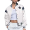 Dallas Cowboys Full Count White Satin Varsity Jacket