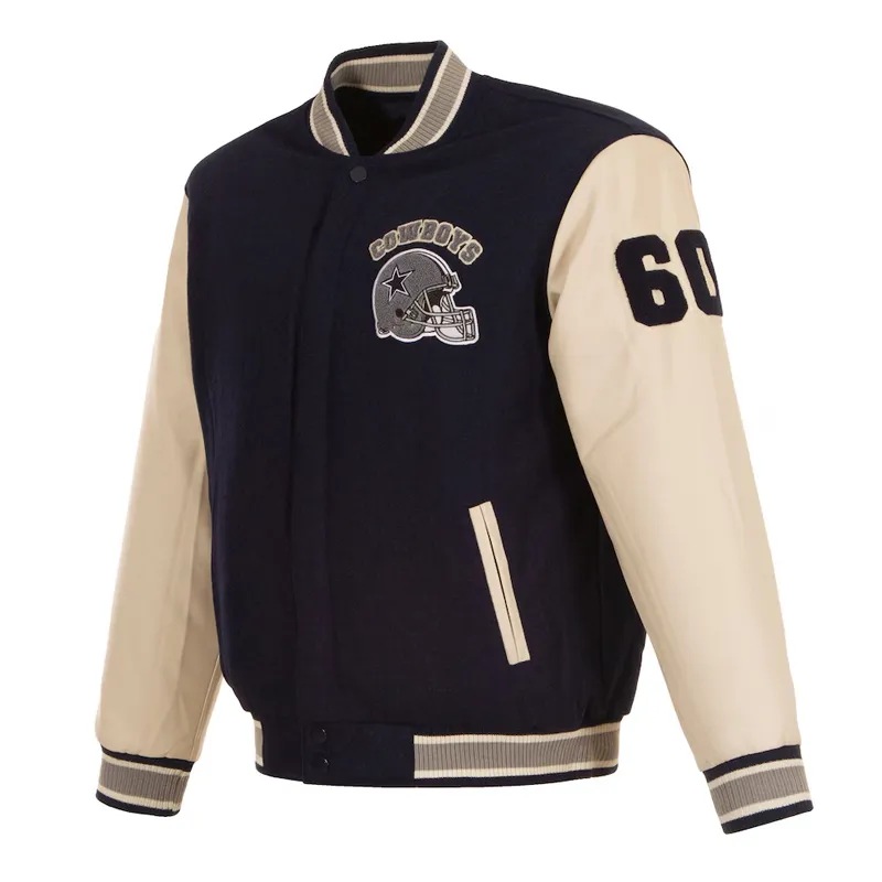 Dallas Cowboys Vintage Wool & Leather Varsity Jacket