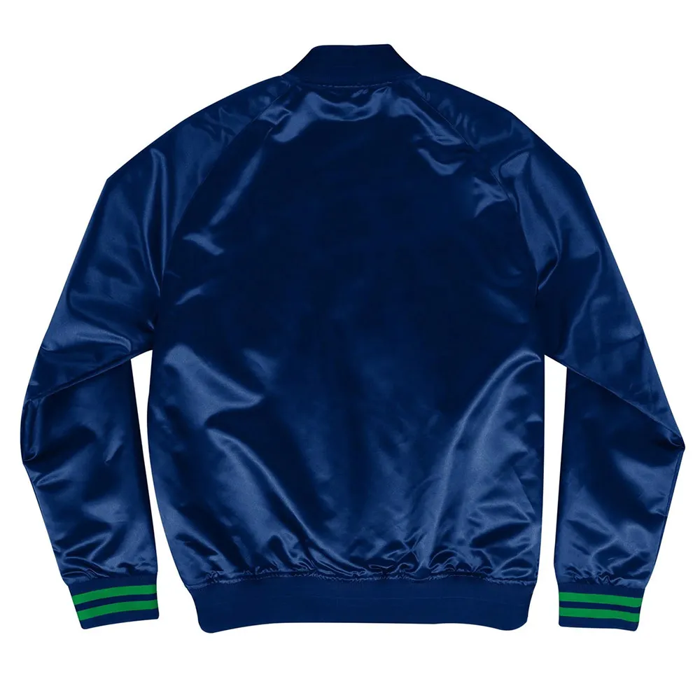 dallas mavericks hardwood classic blue satin varsity jacket