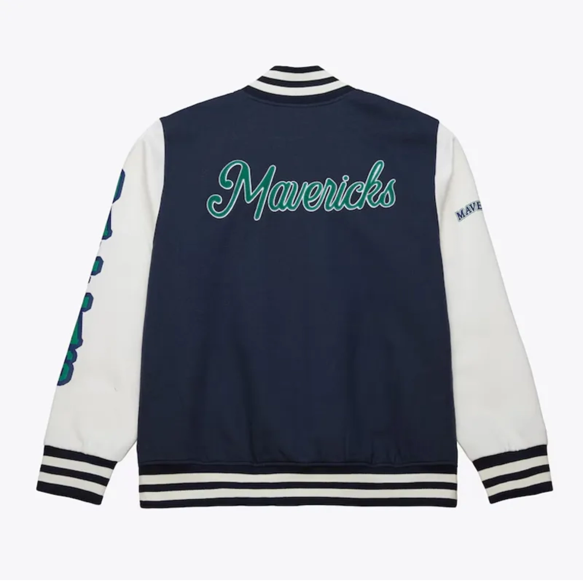 dallas mavericks washed fleece varsity jacket
