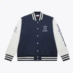 Dallas Cowboys Full-Snap Navy Fleece Varsity Jacket
