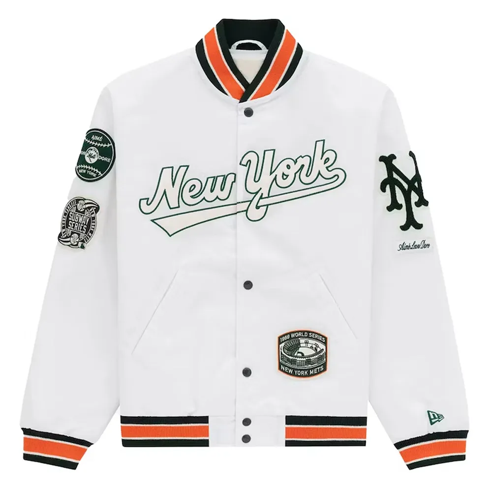 NY Mets Aime Leon Dore Satin Varsity Jacket