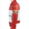Red and white Lost Americana leather jacket worn by MGK