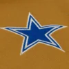Dallas Cowboys Brown/Cream Dusted Hooded Varsity Jacket - Image 3