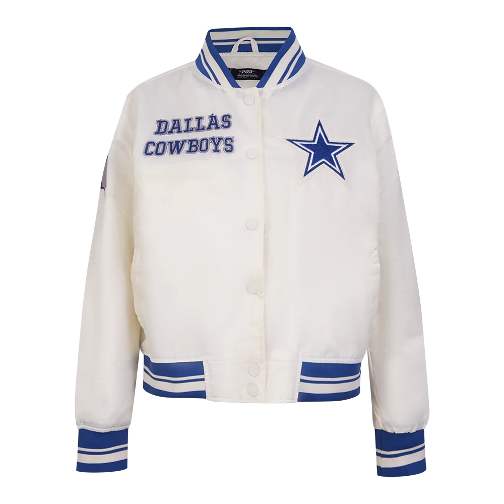 Women's Dallas Cowboys Retro Classic White Satin Jacket