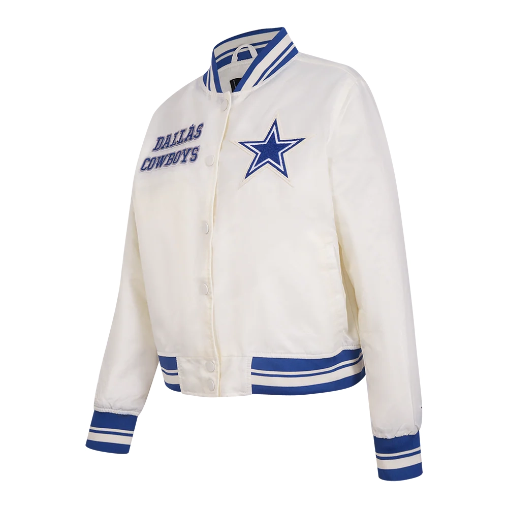 Alternative view of Women's Dallas Cowboys Retro Classic White Satin Jacket