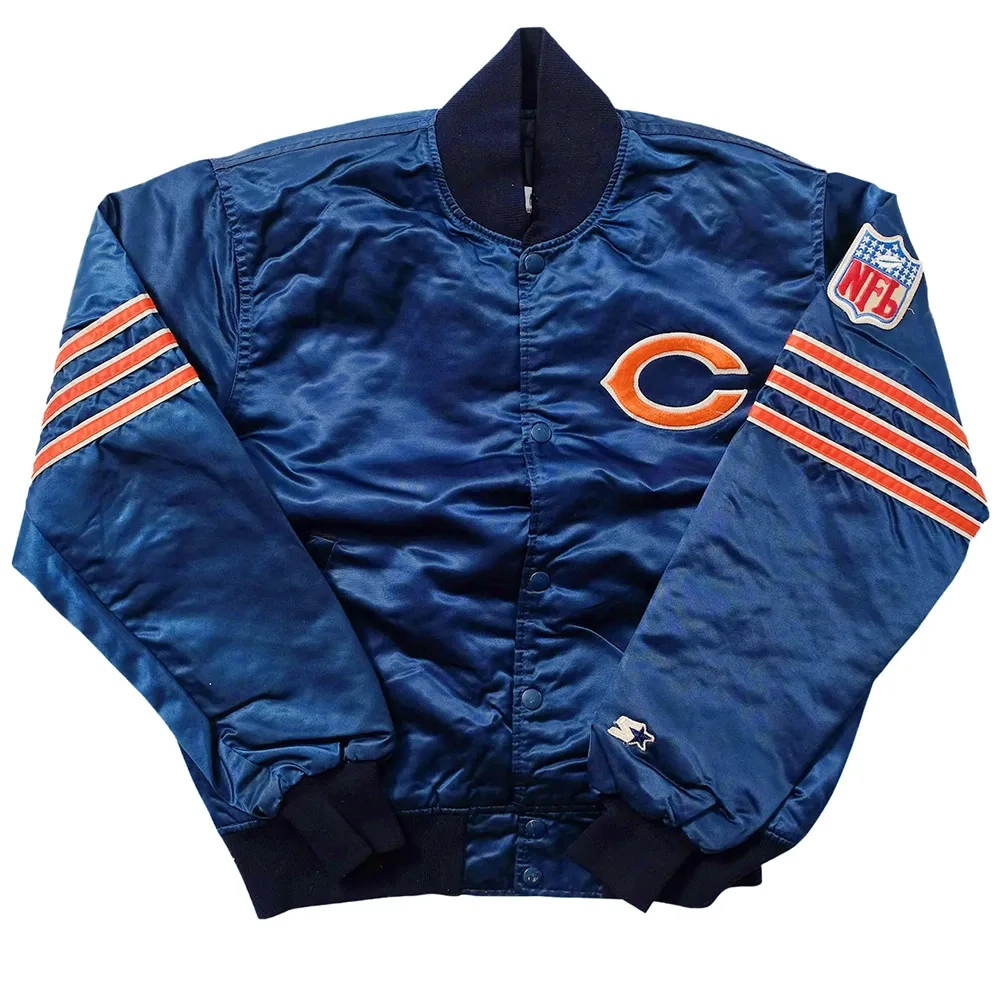 Chicago Bears 80’s Vintage Blue Satin Varsity Jacket