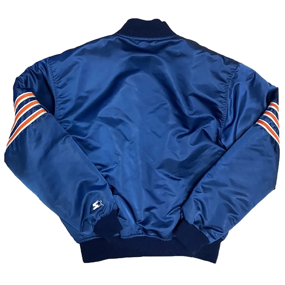 Alternative view of Chicago Bears 80’s Vintage Blue Satin Varsity Jacket
