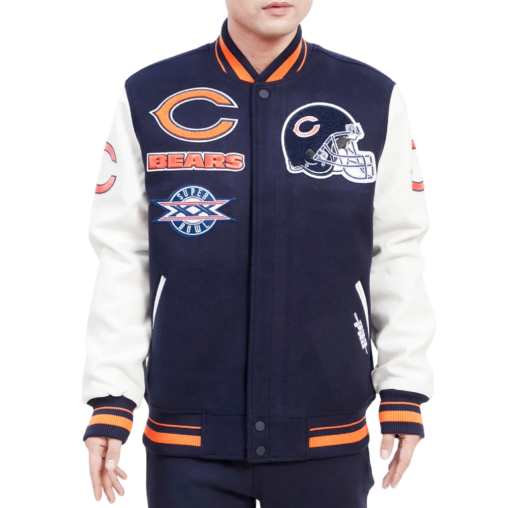 Chicago Bears Mashup Wool/Leather Varsity Jacket