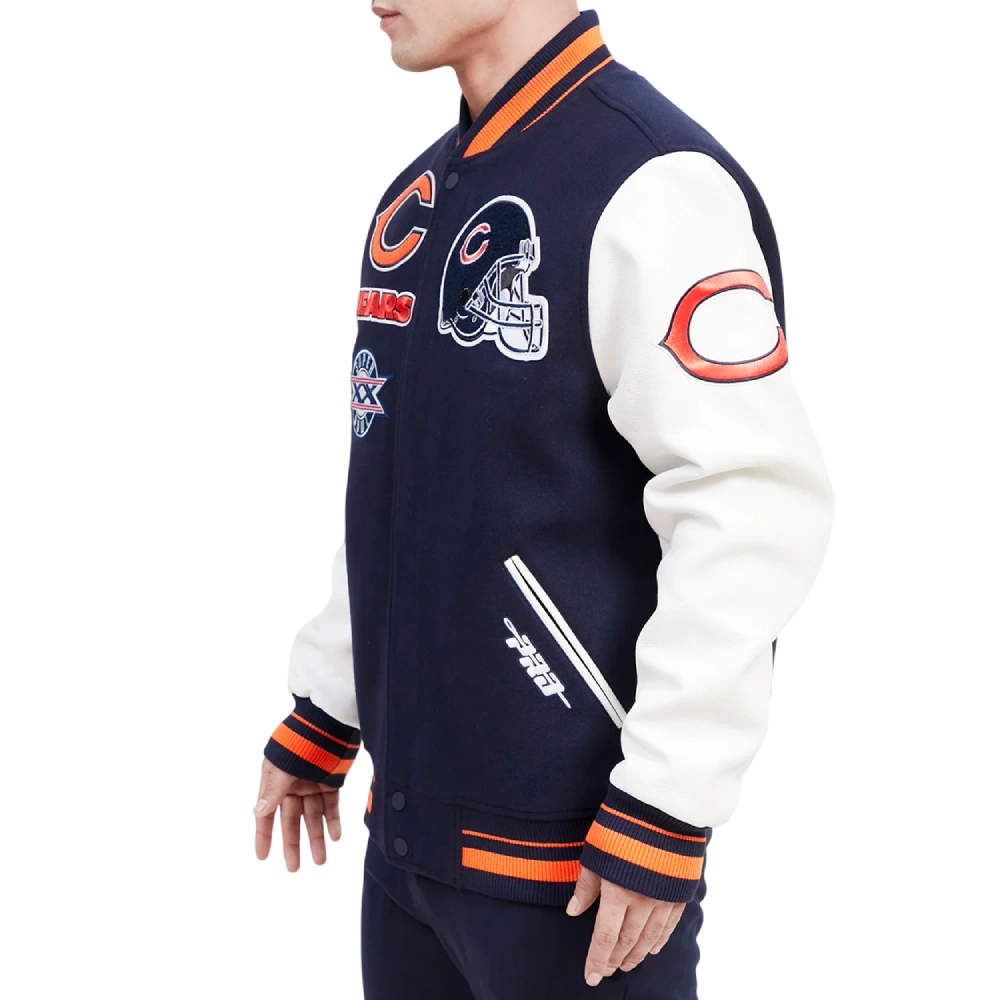 Alternative view of Chicago Bears Mashup Wool/Leather Varsity Jacket