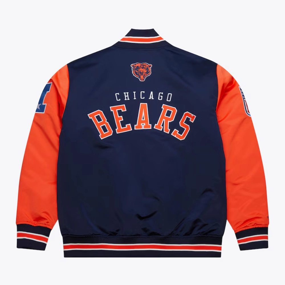 Alternative view of Chicago Bears Primetime Navy/Orange Satin Jacket