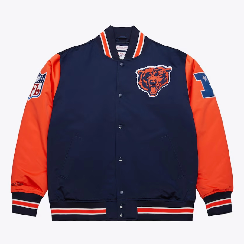 Chicago Bears Primetime Navy/Orange Satin Jacket