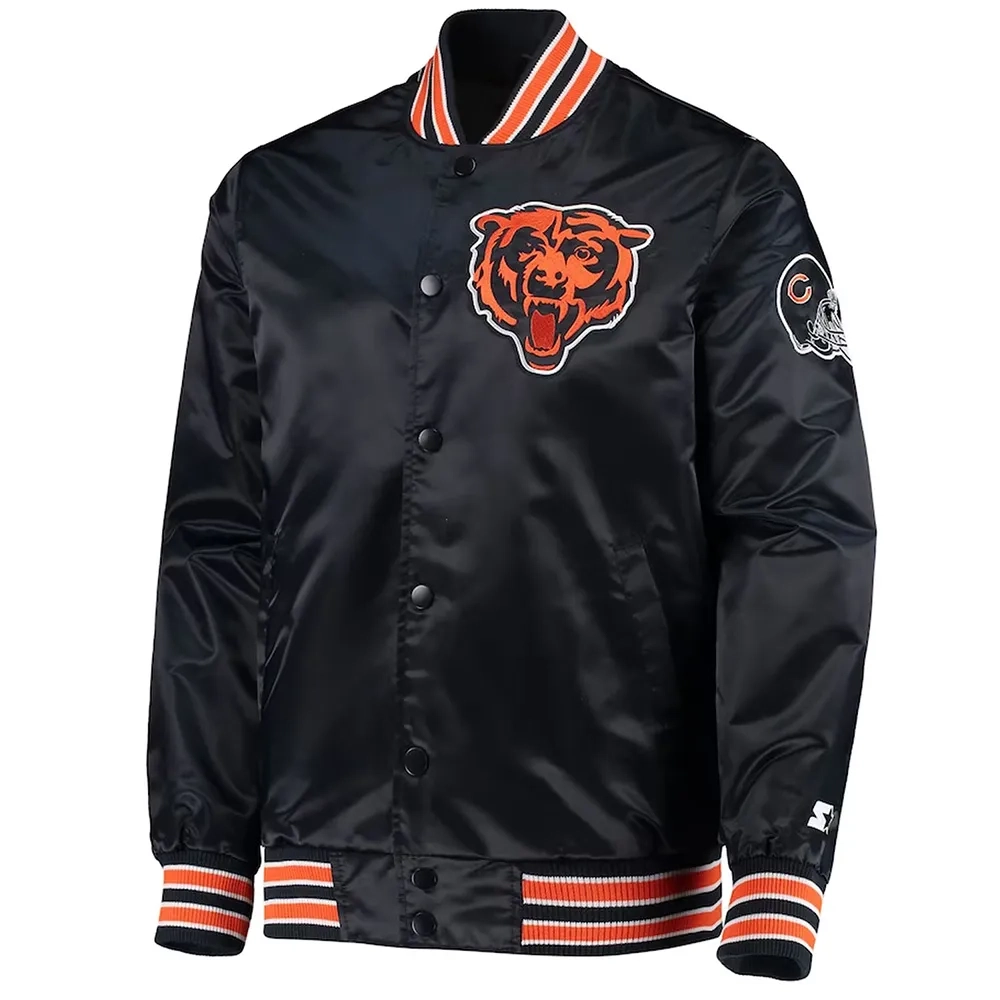 Chicago Bears The Diamond Black Satin Jacket