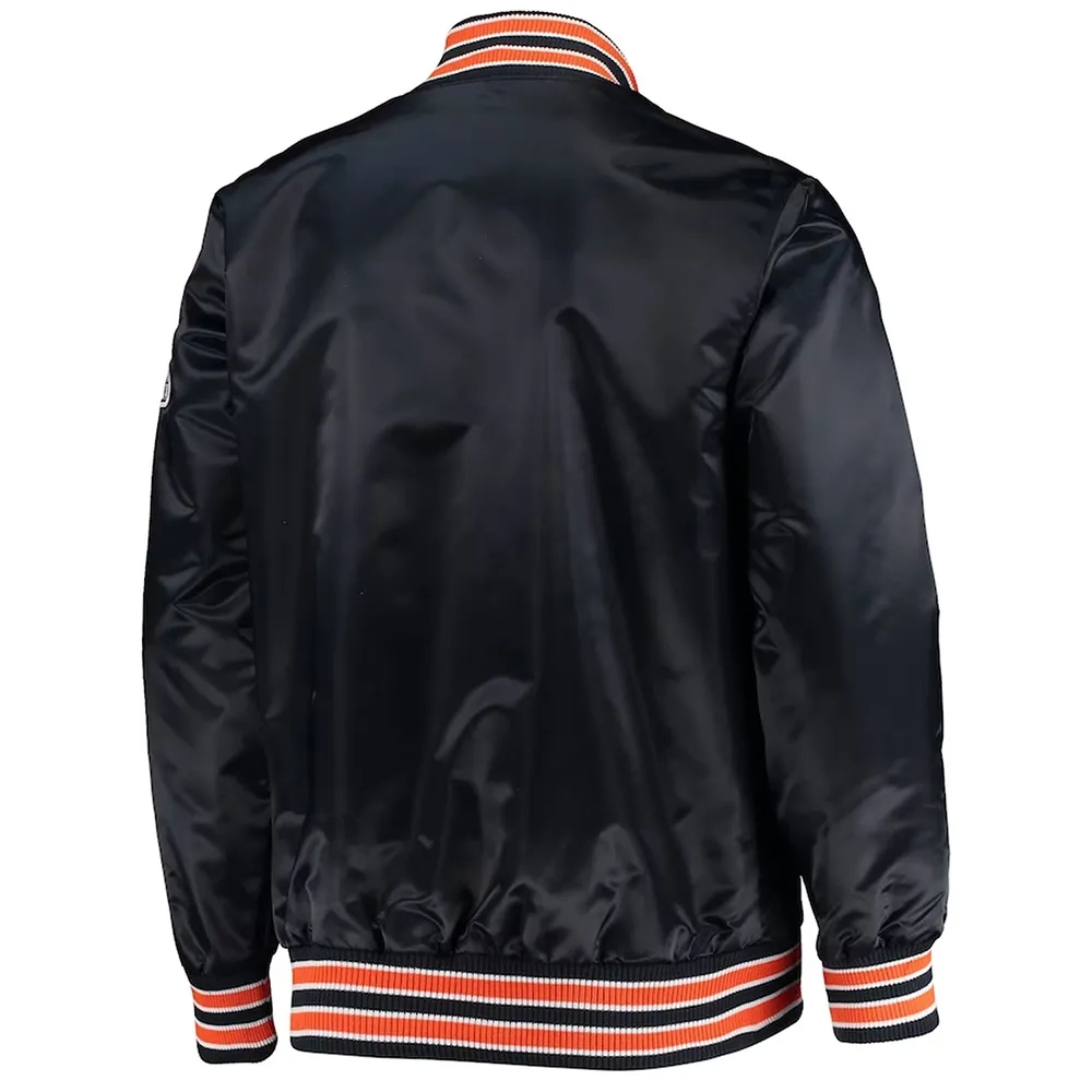Alternative view of Chicago Bears The Diamond Black Satin Jacket
