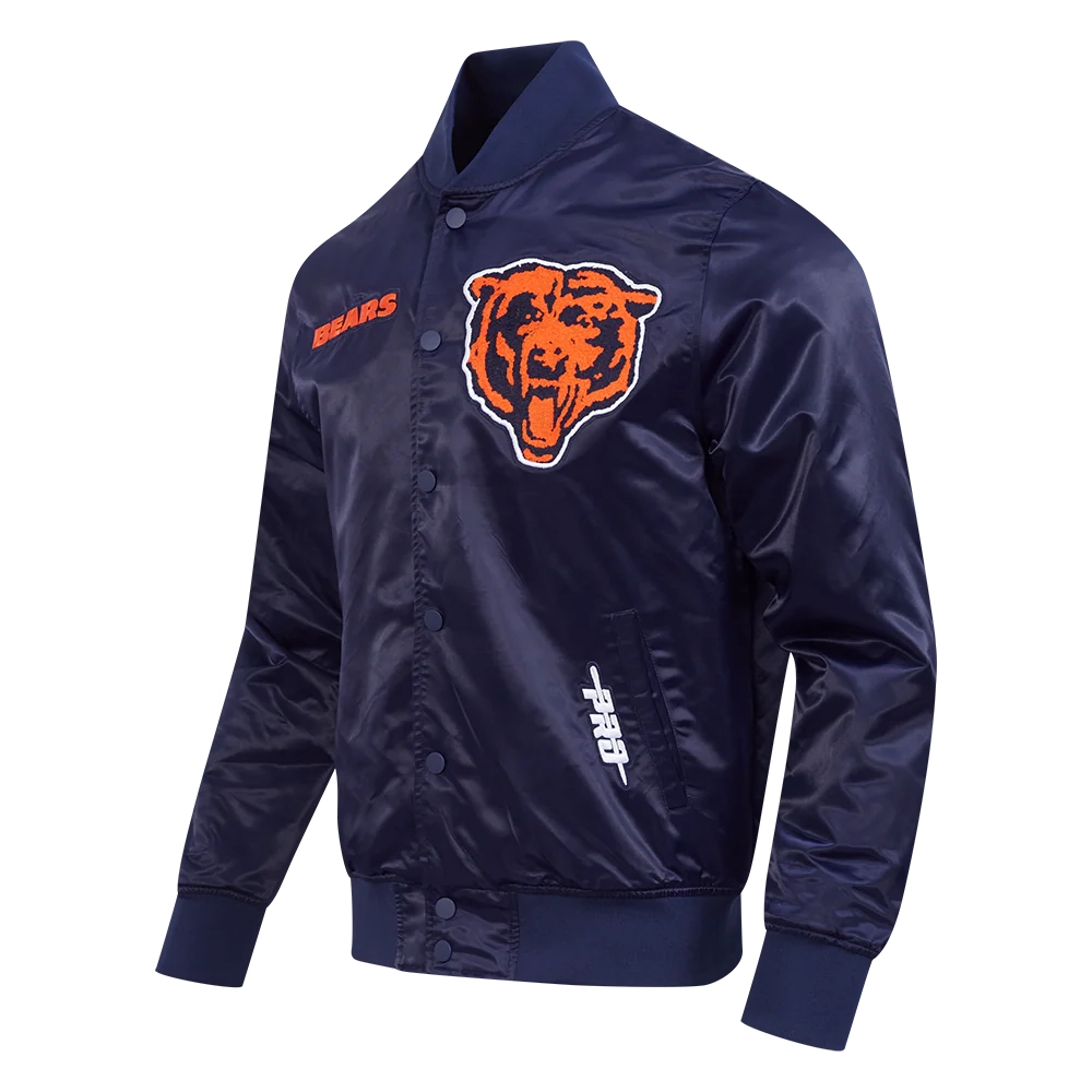 Alternative view of Chicago Bears Souvenir Navy Satin Varsity Jacket