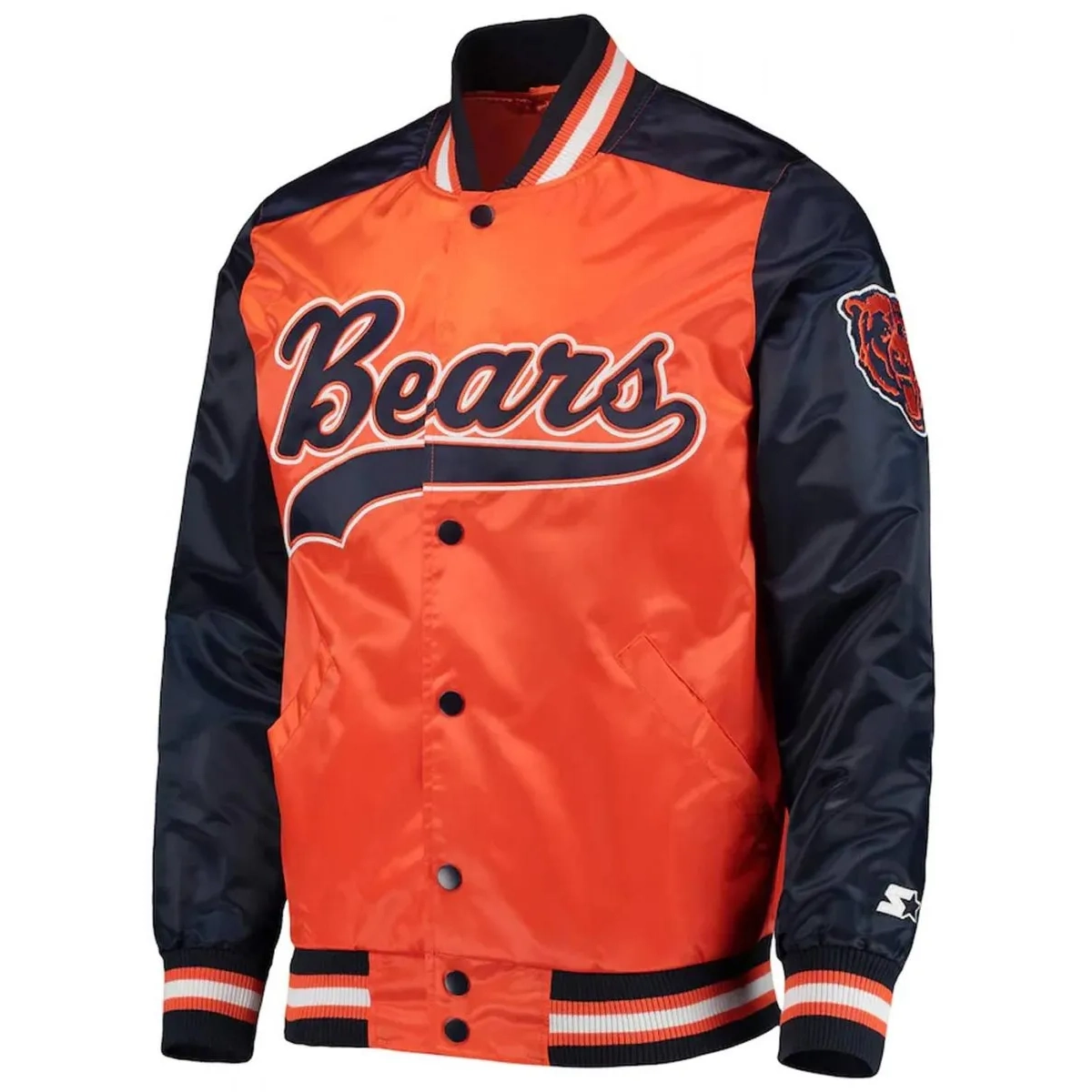 Chicago Bears The Tradition II Orange/Navy Satin Jacket