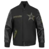 Dallas Cowboys Black & Gold Wool/Leather Varsity Jacket