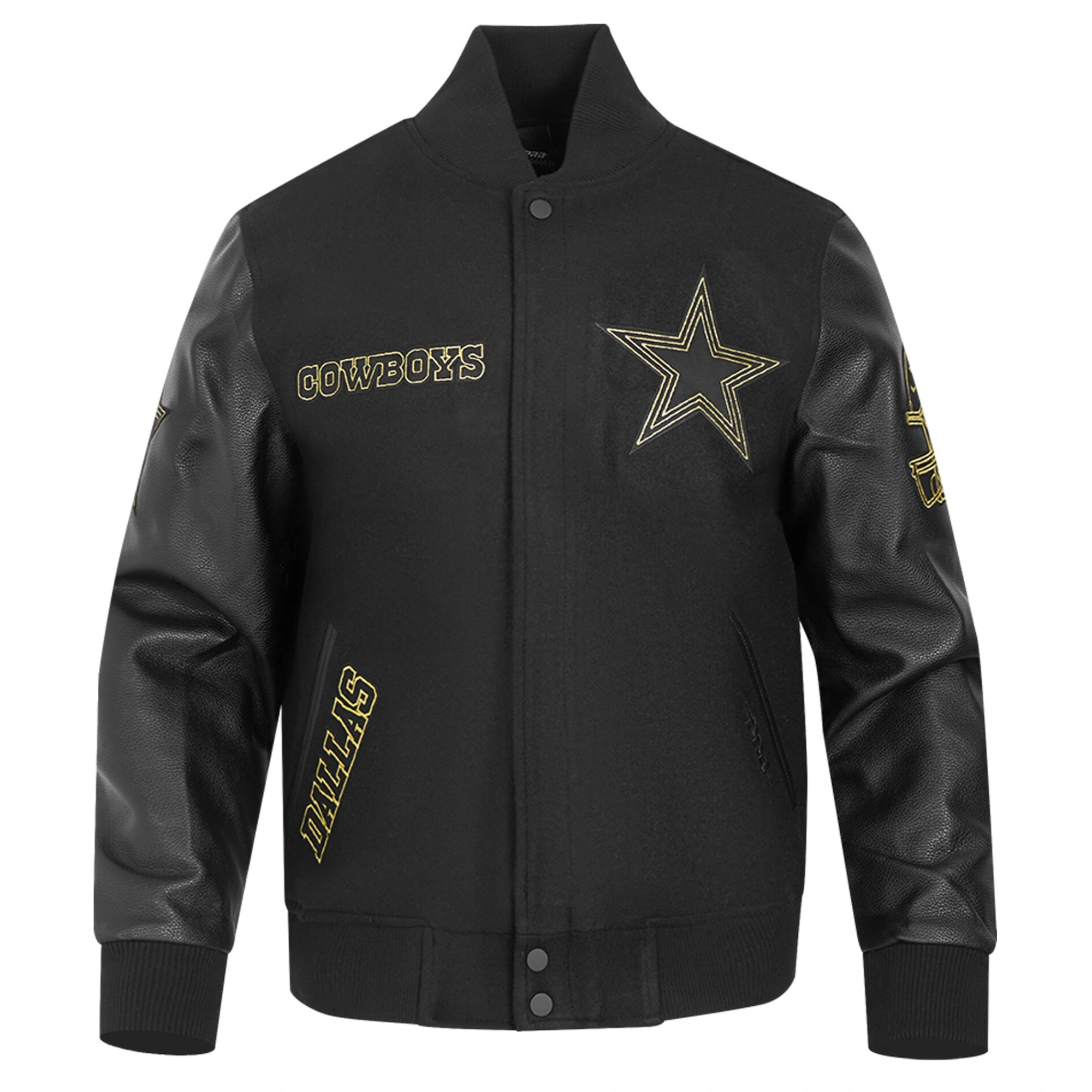 Dallas Cowboys Black & Gold Wool/Leather Varsity Jacket