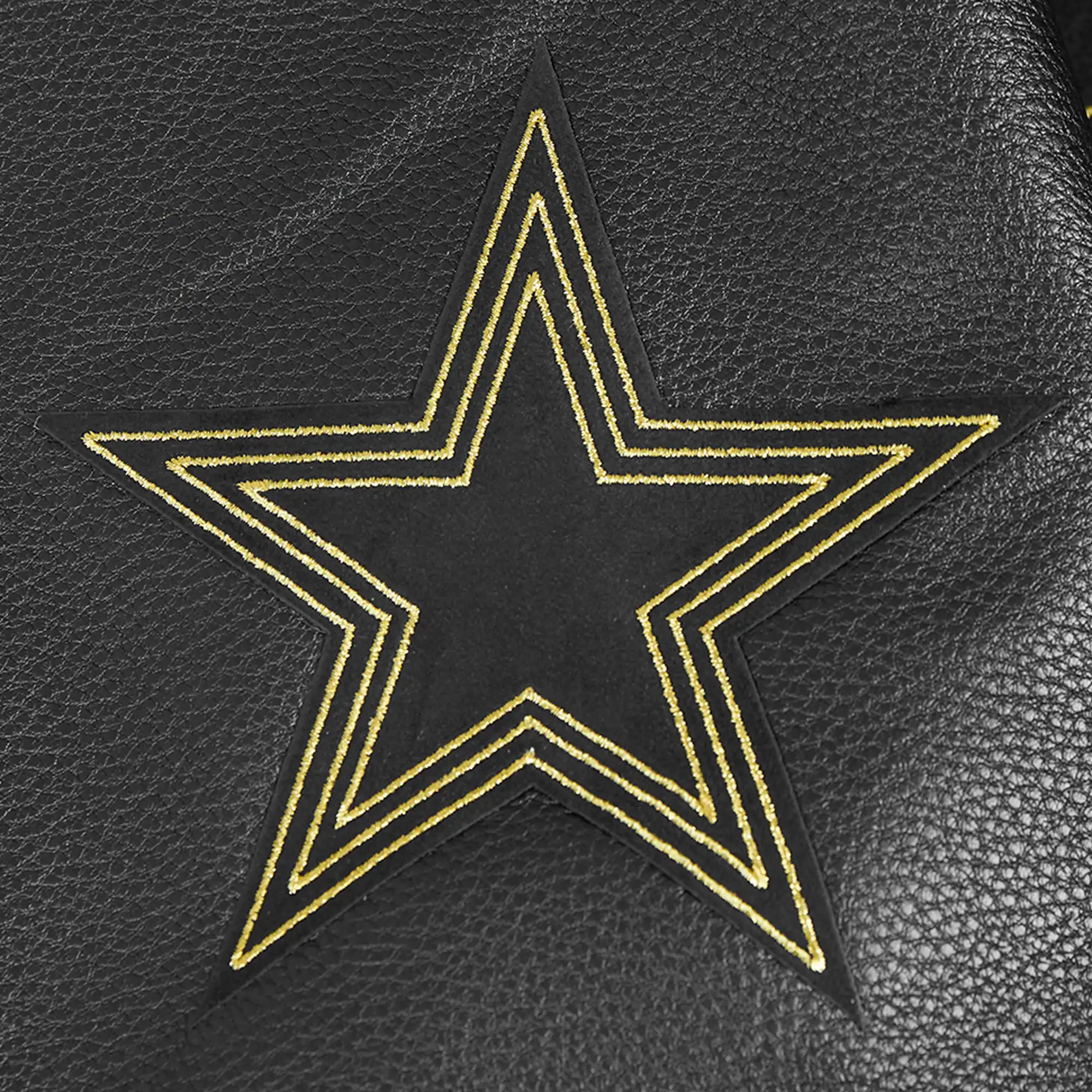 Dallas Cowboys Black & Gold Wool/Leather Varsity Jacket - Image 8