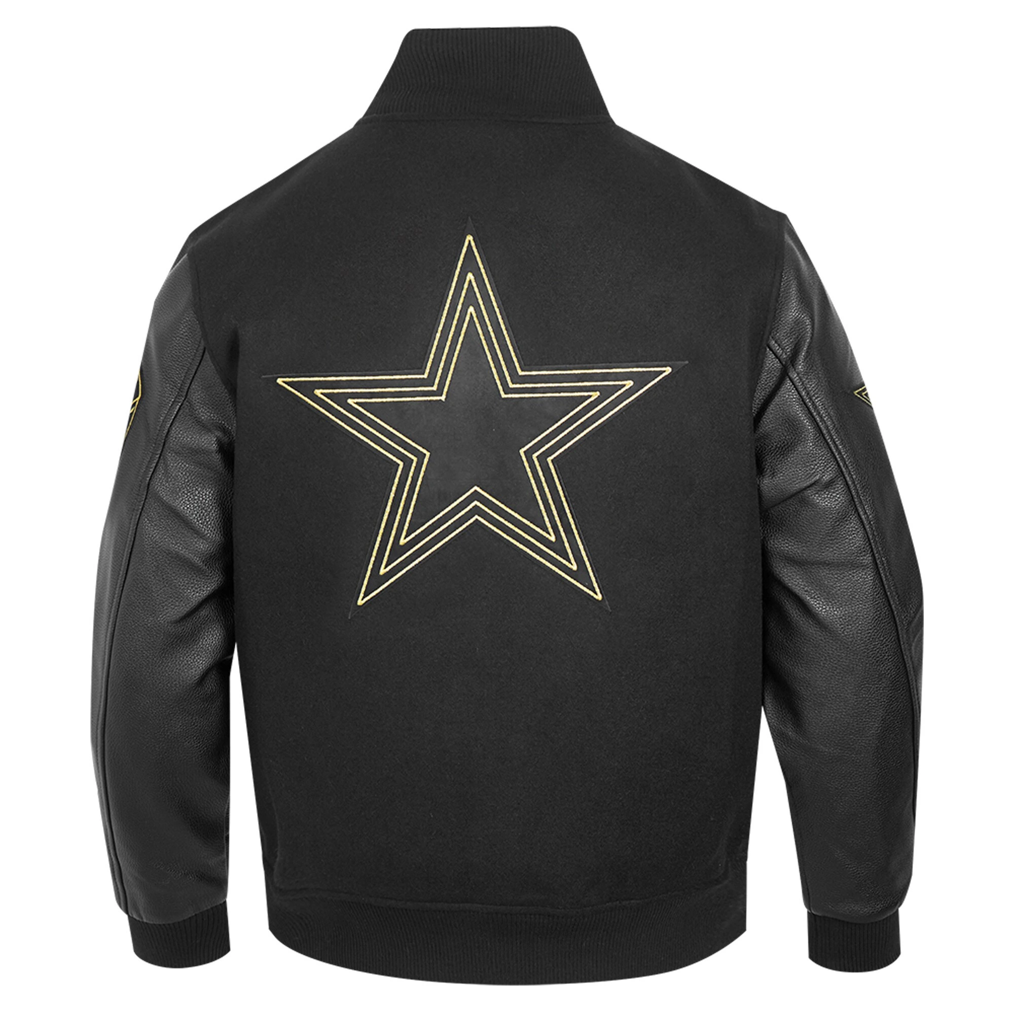 Dallas Cowboys Black & Gold Wool/Leather Varsity Jacket - Image 4