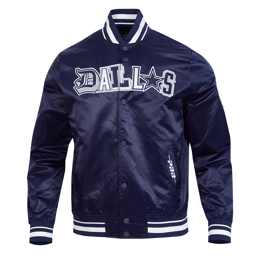 Dallas Cowboys City Ransom Navy Satin Varsity Jacket