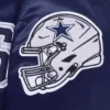 Dallas Cowboys City Ransom Navy Satin Varsity Jacket - Image 7