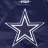 Dallas Cowboys City Ransom Navy Satin Varsity Jacket - Image 5