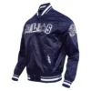 Dallas Cowboys City Ransom Navy Satin Varsity Jacket - Image 2