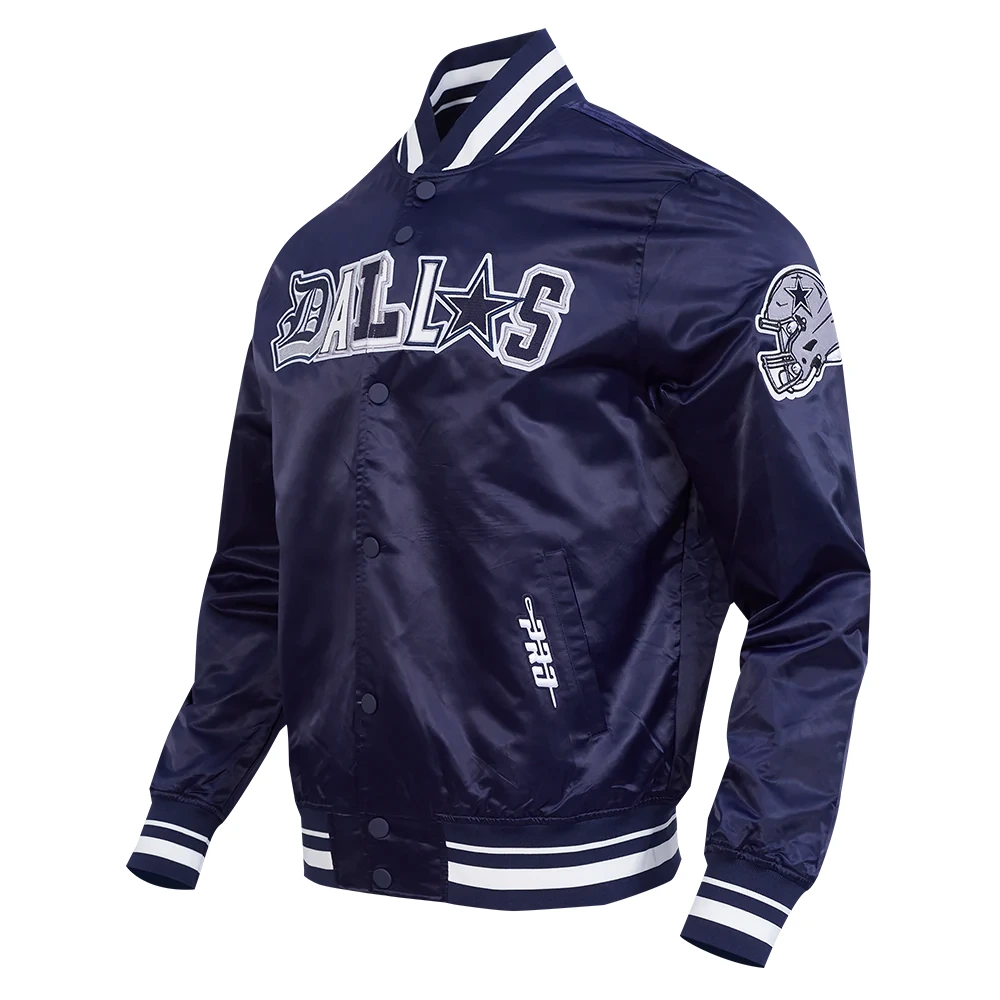 Alternative view of Dallas Cowboys City Ransom Navy Satin Varsity Jacket