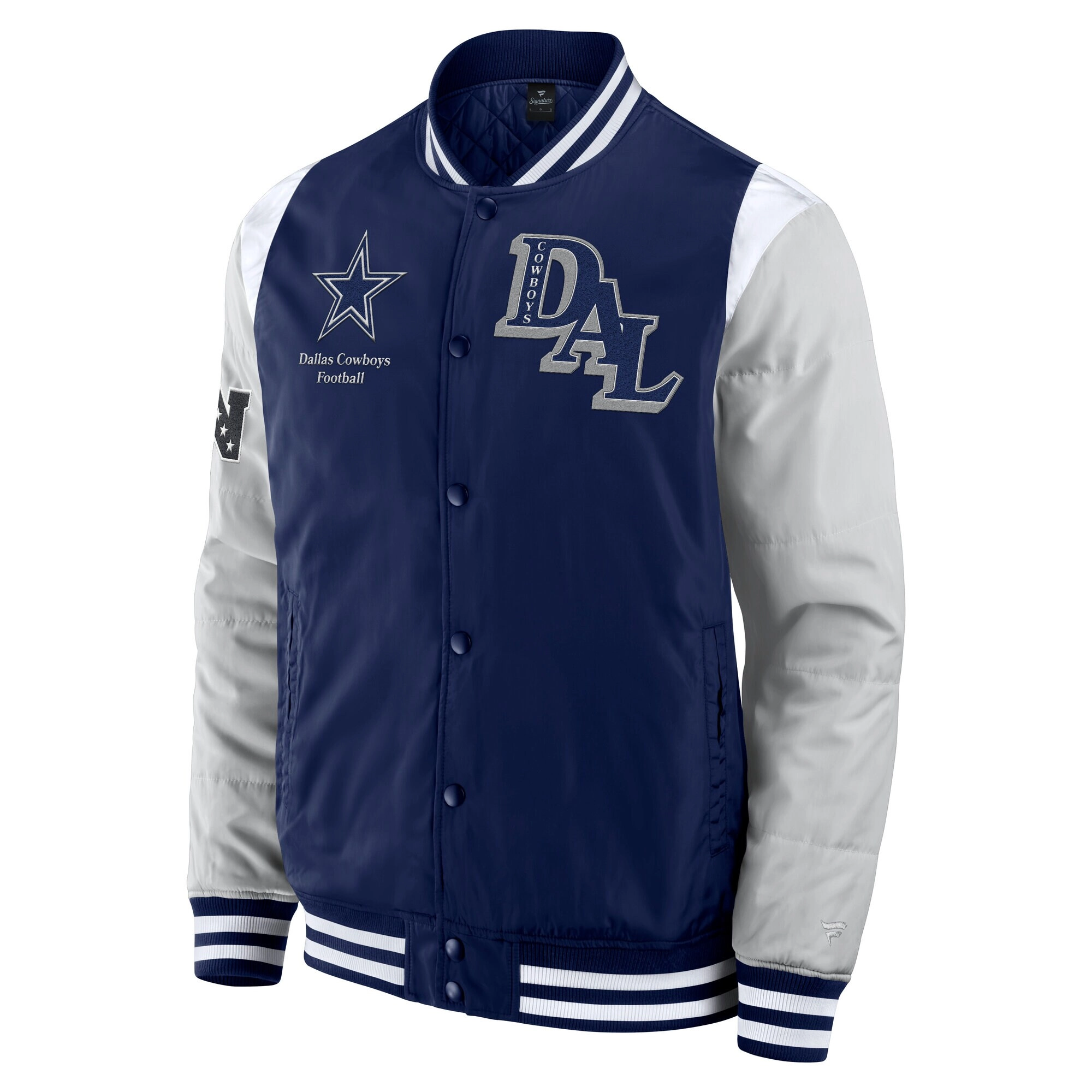 Dallas Cowboys Elements Elite Navy/Grey Satin Jacket