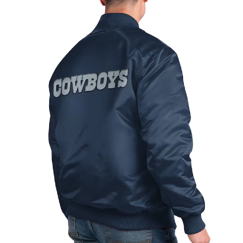 Alternative view of Dallas Cowboys Exclusive Navy Satin Varsity Jacket