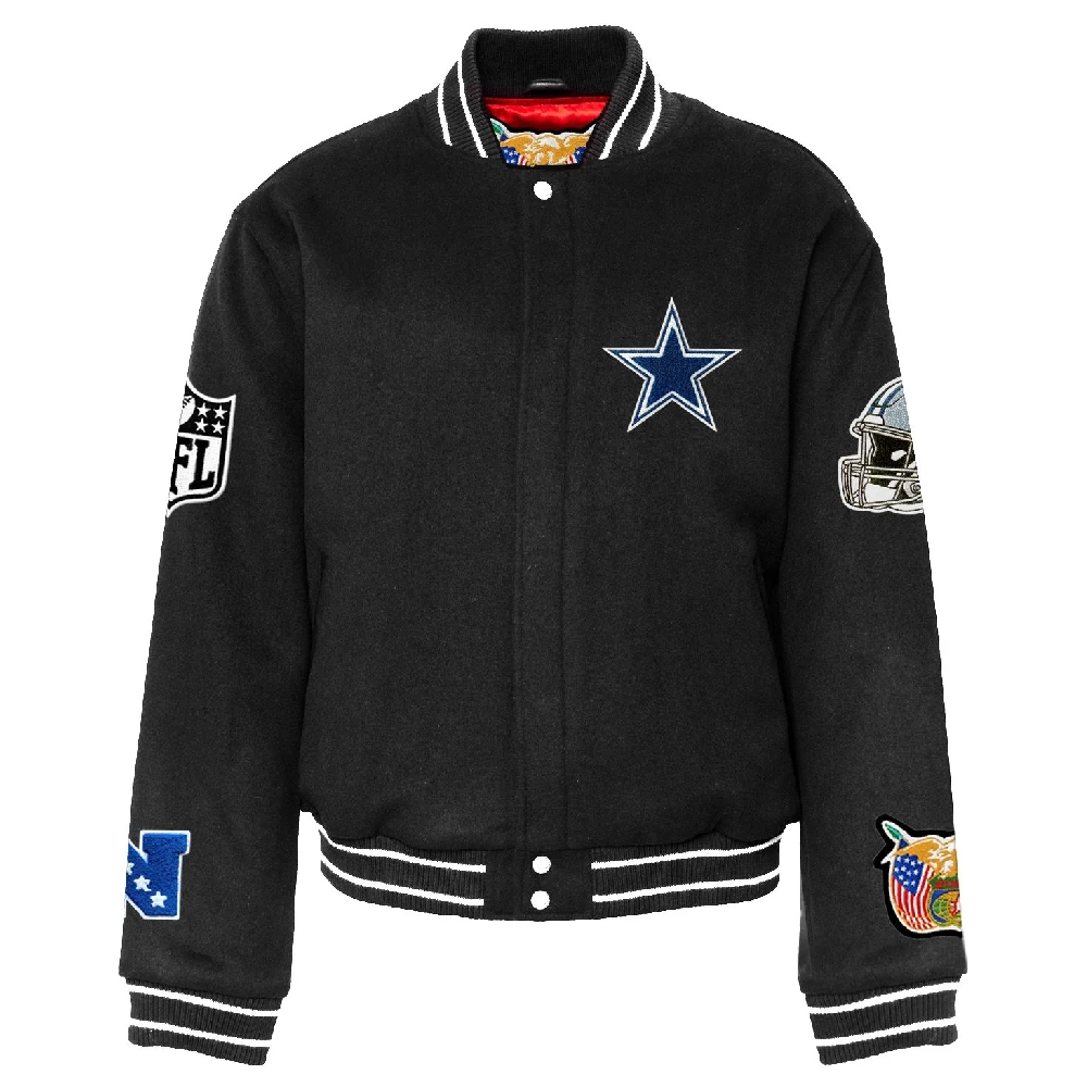 Dallas Cowboys Black Full Wool Jacket