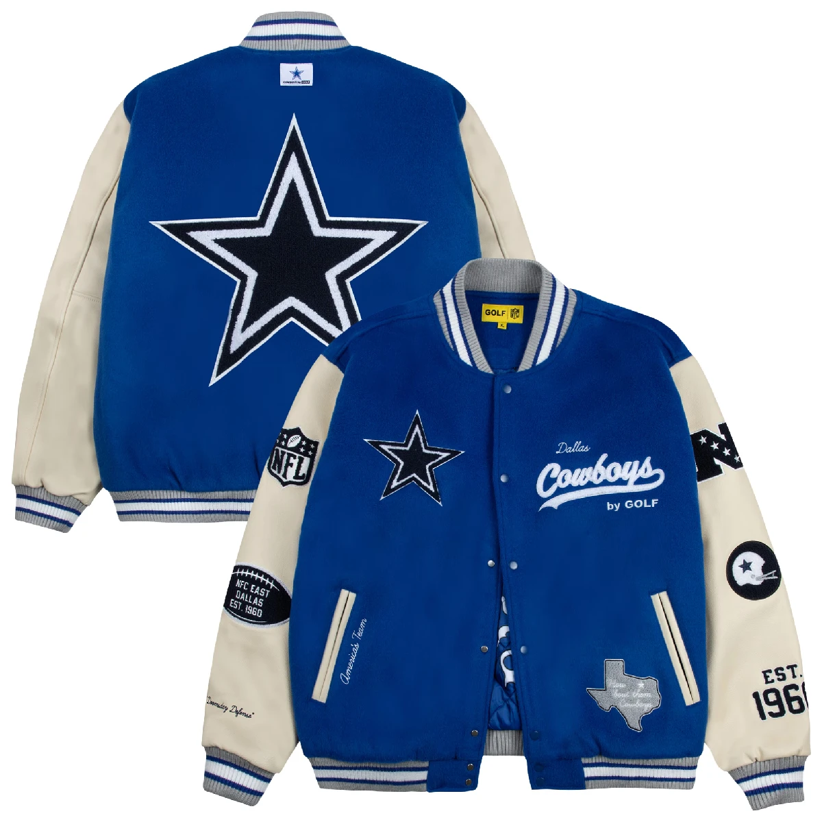 Dallas Cowboys Golf Wang Wool/Leather Jacket - Image 9