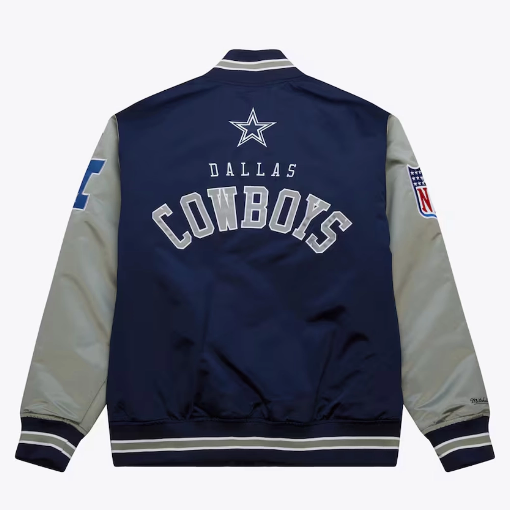 Alternative view of Dallas Cowboys Primetime Navy/Gray Satin Jacket
