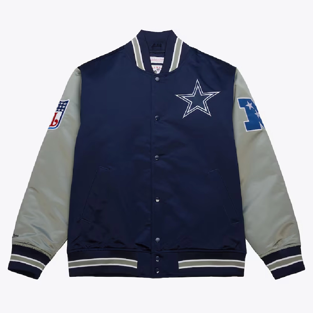 Dallas Cowboys Primetime Navy/Gray Satin Jacket