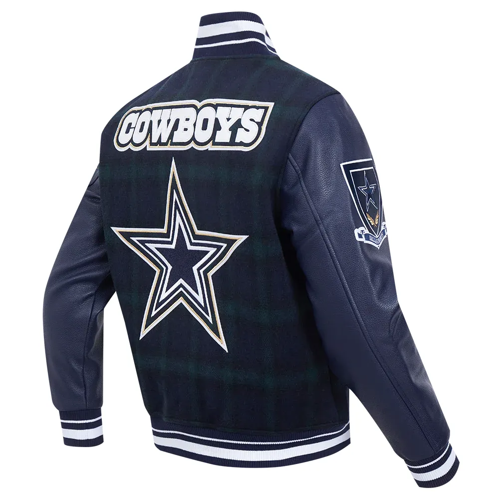 Alternative view of Dallas Cowboys Pro Prep Plaid Wool/Leather Varsity Jacket