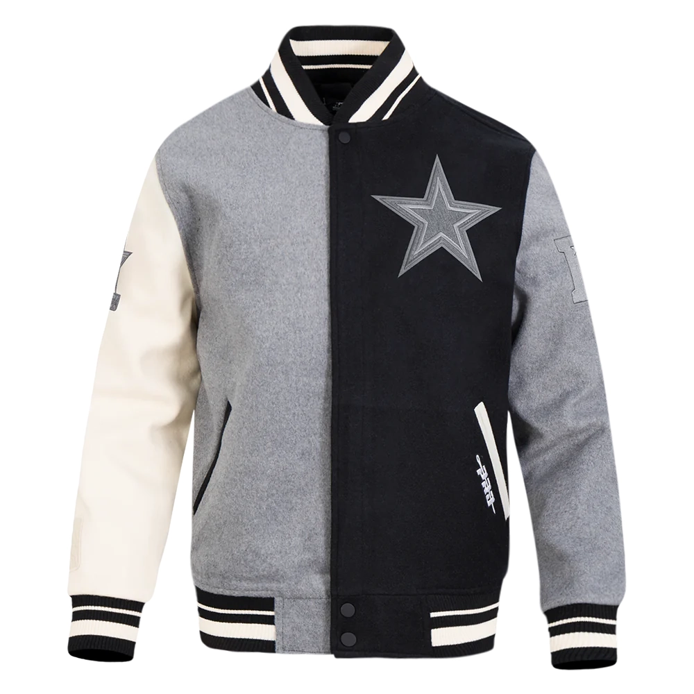 Dallas Cowboys Reverse French Terry Wool/Leather Varsity Jacket