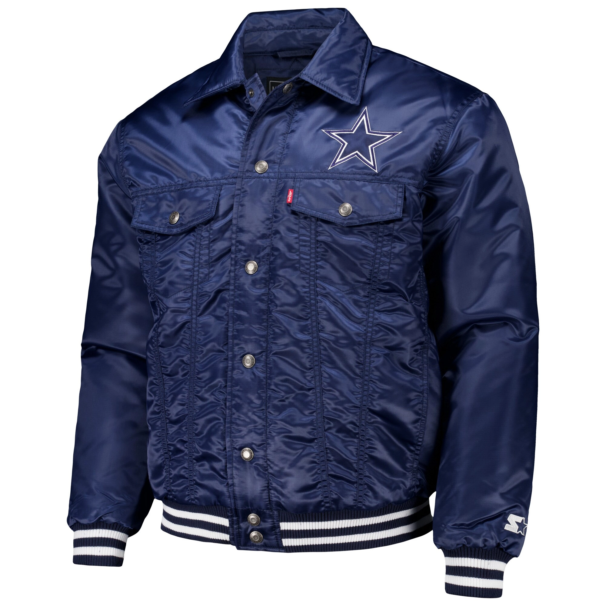 Dallas Cowboys Satin Trucker Navy Jacket