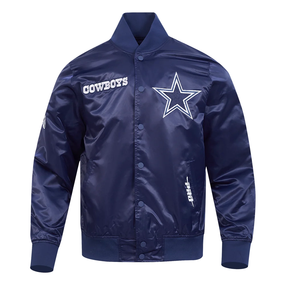Dallas Cowboys Souvenir Navy Satin Varsity Jacket