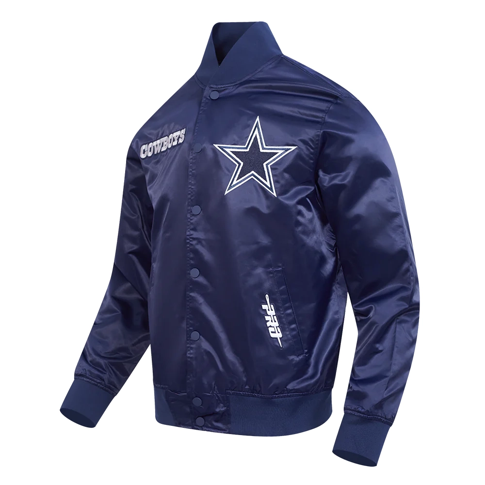 Alternative view of Dallas Cowboys Souvenir Navy Satin Varsity Jacket