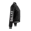 Dallas Cowboys Woman's Metallic Bomber Black Leather Jacket - Image 3