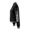 Dallas Cowboys Woman's Metallic Bomber Black Leather Jacket - Image 4