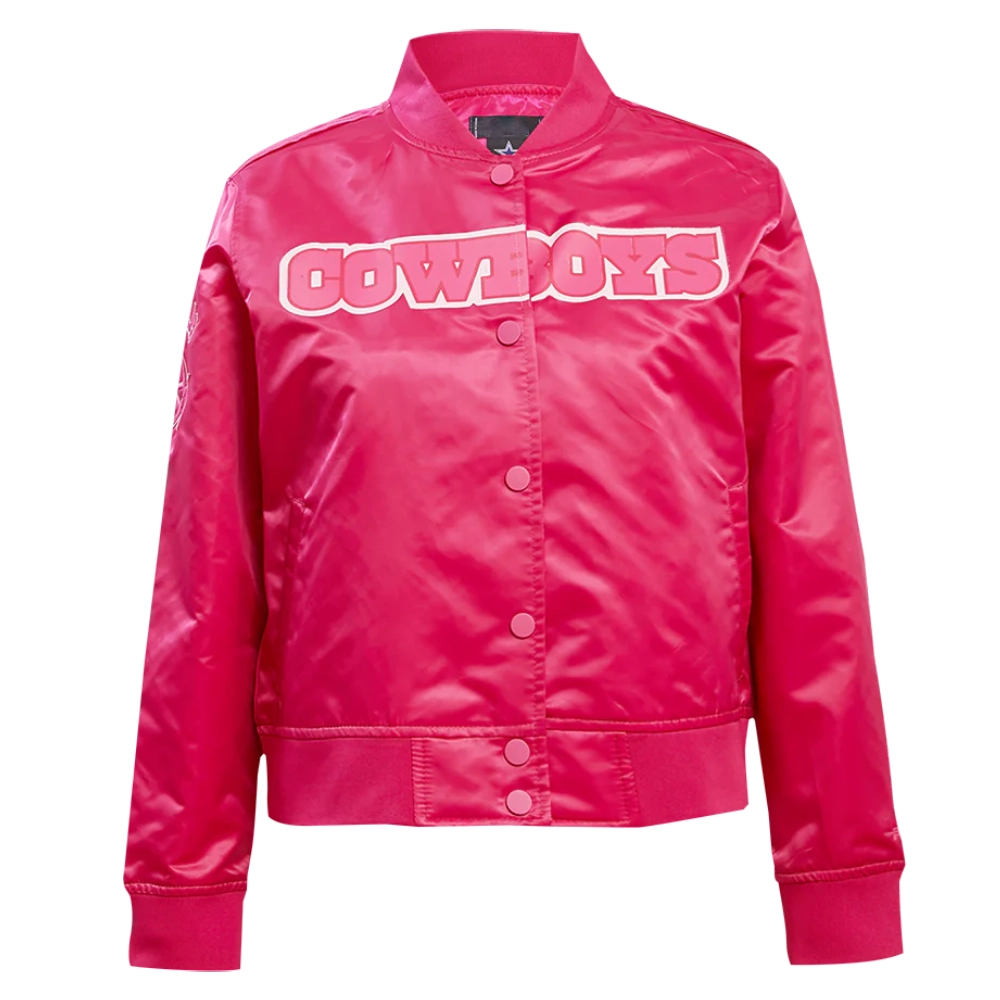 Dallas Cowboys Women's Triple Pink Satin Varsity Jacket
