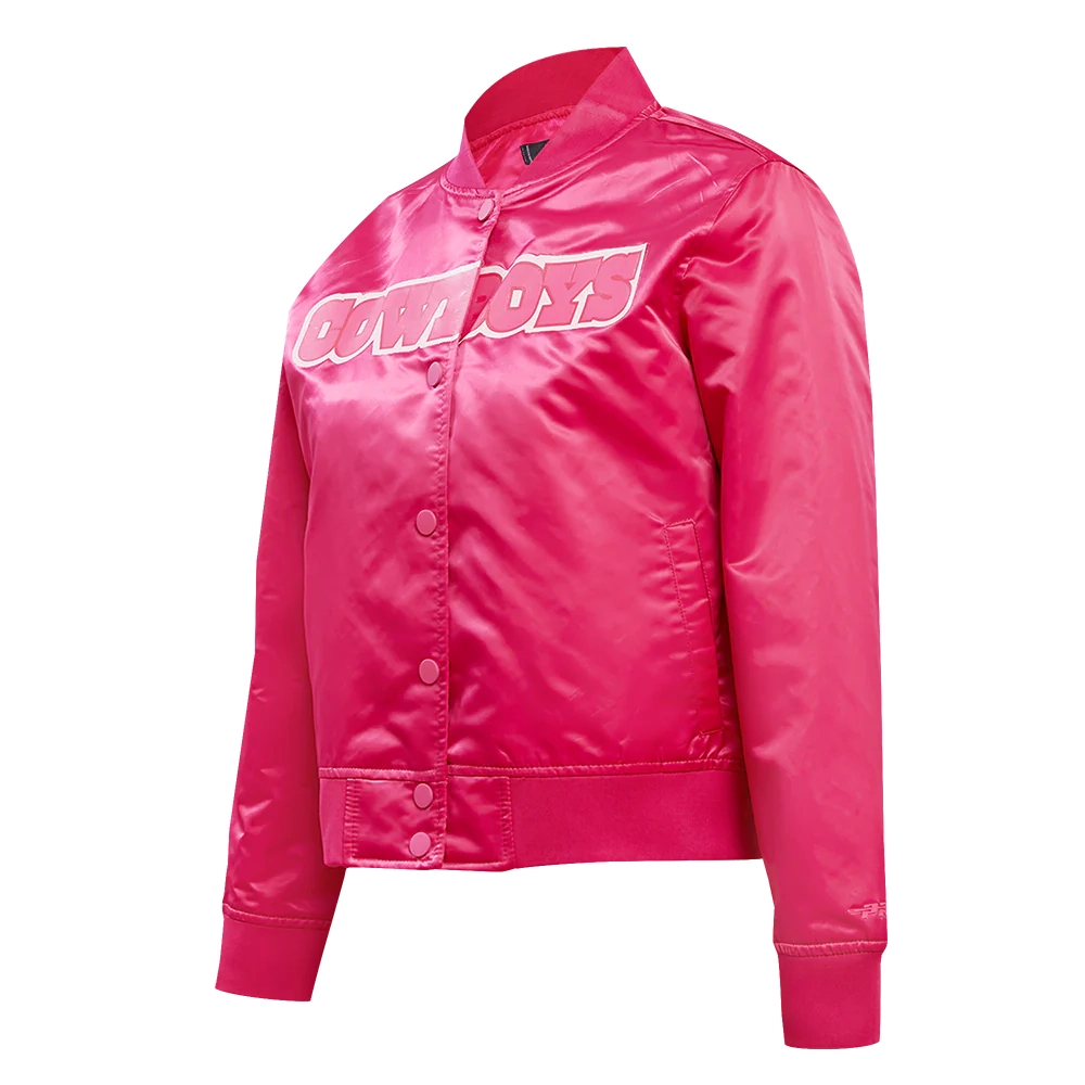 Alternative view of Dallas Cowboys Women's Triple Pink Satin Varsity Jacket