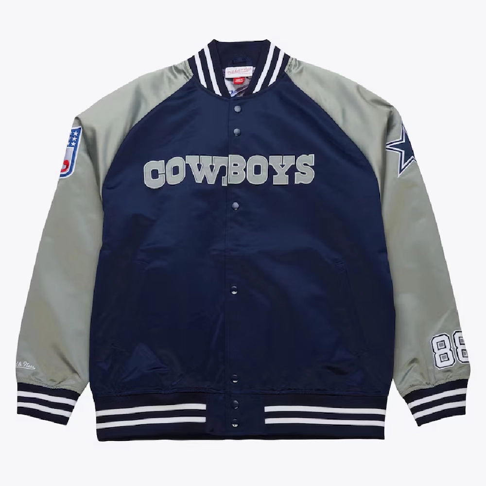 Dallas Cowboys Vintage Logo Navy/Gray Satin Jacket