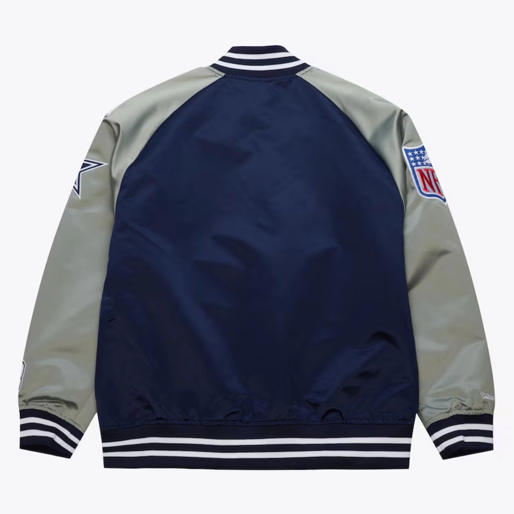 Alternative view of Dallas Cowboys Vintage Logo Navy/Gray Satin Jacket