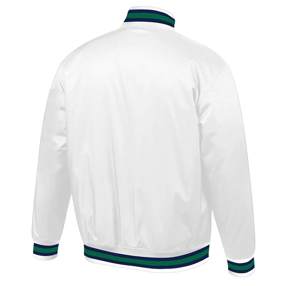 Alternative view of Dallas Mavericks Throwback Wordmark White Satin Jacket