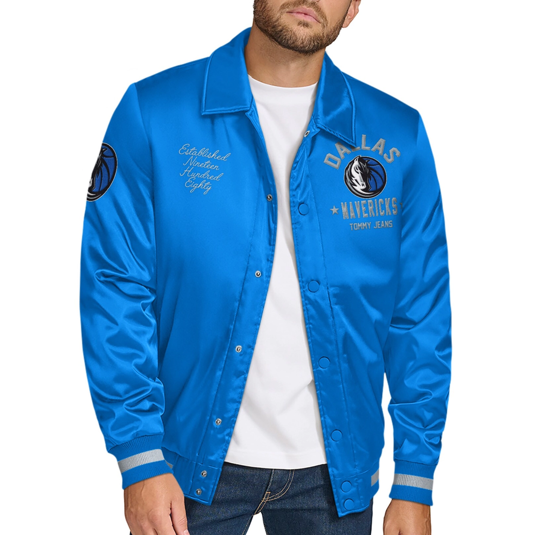Dallas Mavericks Jacob Chain Stitch Blue Polyester Jacket