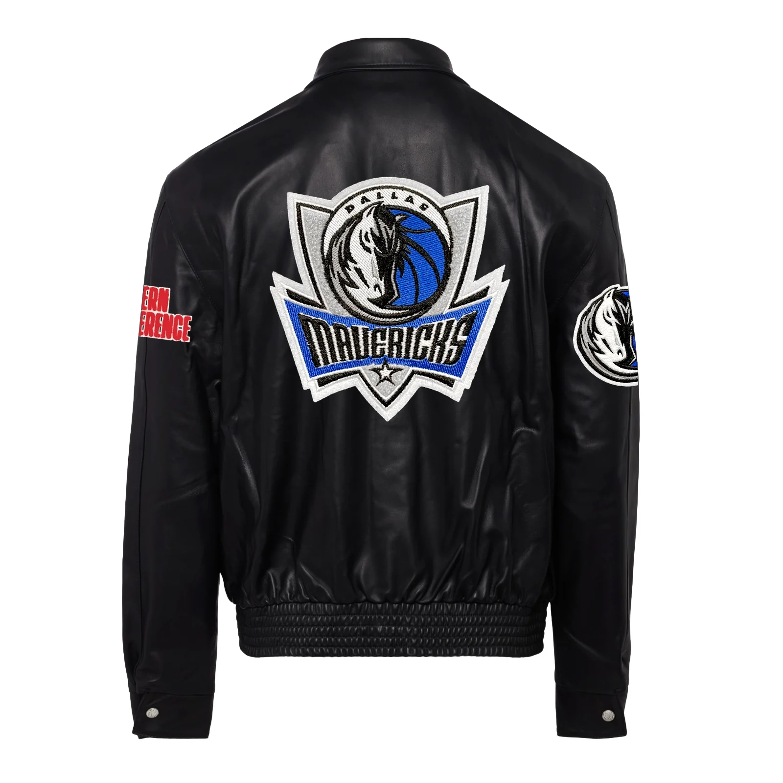 Alternative view of Dallas Mavericks Full Black Leather Jacket